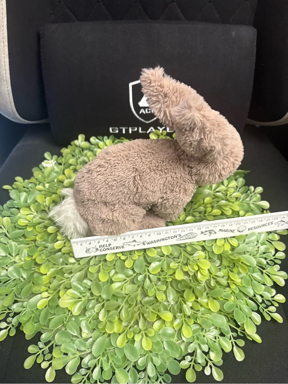 Jellycat Taupe Plush Bunny with White Tail